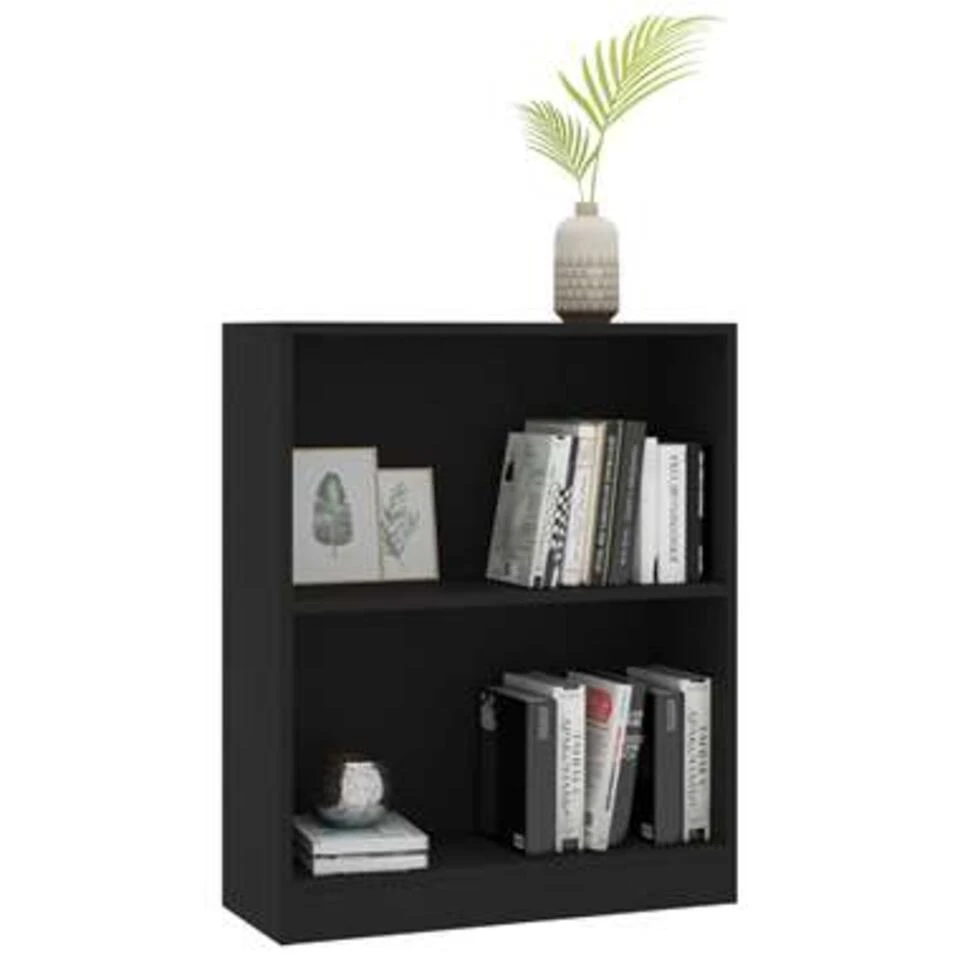 VidaXL Boekenkast 60x24x74,5 Cm Bewerkt Hout Zwart - Afbeelding 3