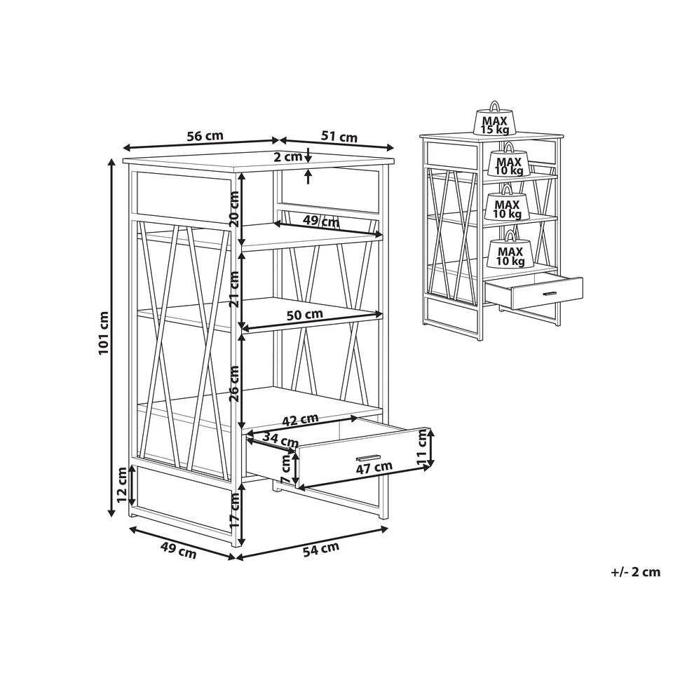 Beliani Boekenkast KEENE - Lichte Houtkleur Vezelplaat - Afbeelding 3