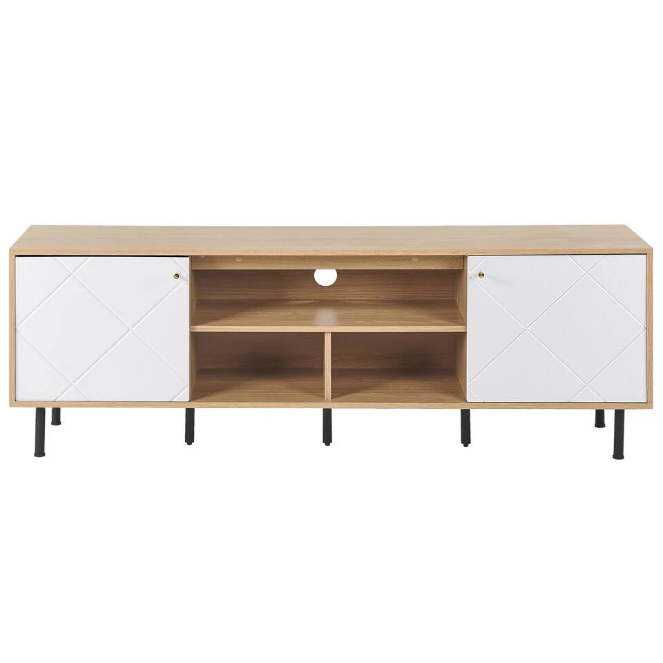 Beliani TV-kast PALMER - Lichte Houtkleur Mdf - Afbeelding 4