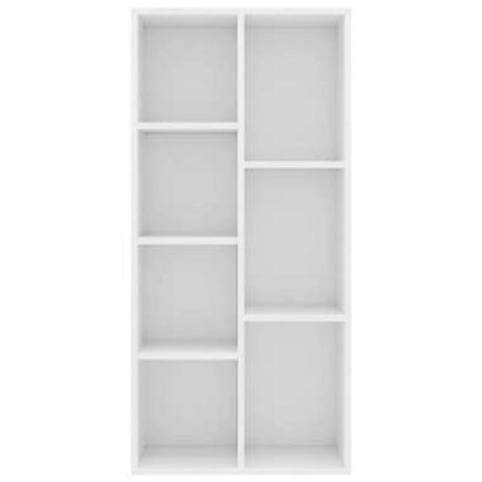 VidaXL Boekenkast 50x25x106 Cm Bewerkt Hout Wit - Afbeelding 4