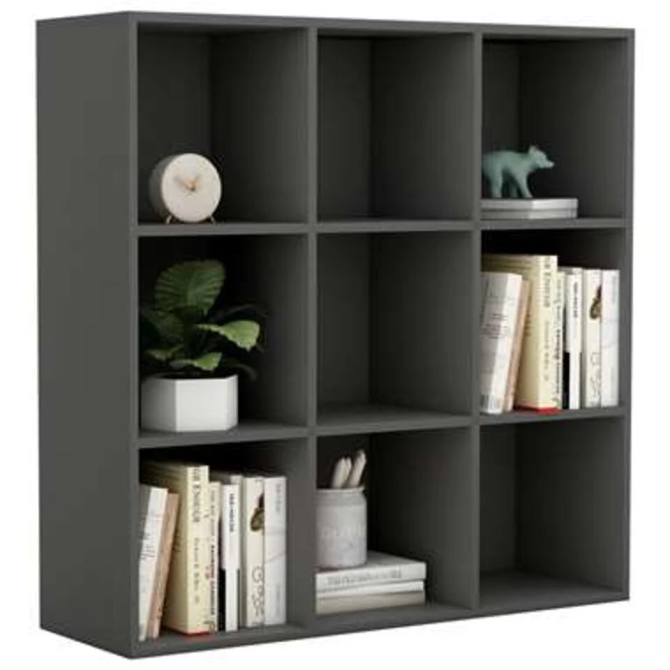 VidaXL Boekenkast 98x30x98 Cm Spaanplaat Grijs - Afbeelding 3