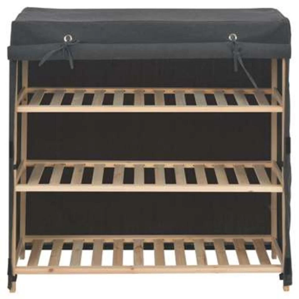 VidaXL Schoenenkast Met Hoes 79x40x80 Cm Stof Grijs - Afbeelding 2