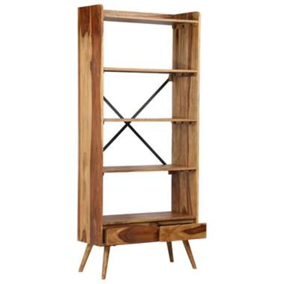 VidaXL Boekenkast 75x30x170 Cm Massief Sheeshamhout - Afbeelding 4